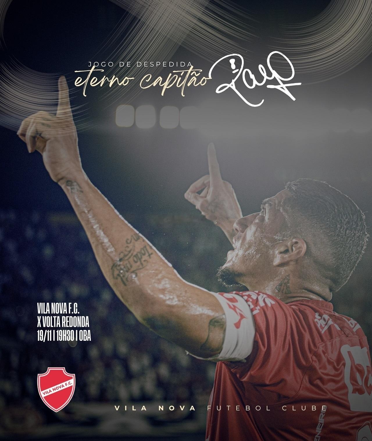 巴乙联赛俱乐部维拉诺瓦官宣41岁的拉尔夫告别球队！球队公告如下：明日我们将告别一