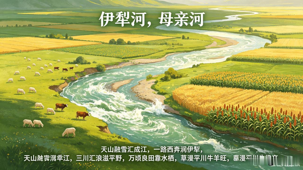 [伊犁河，母亲河]
 
伊犁河，伊犁人心中生生不息的母亲河。
 
 
- 天山来