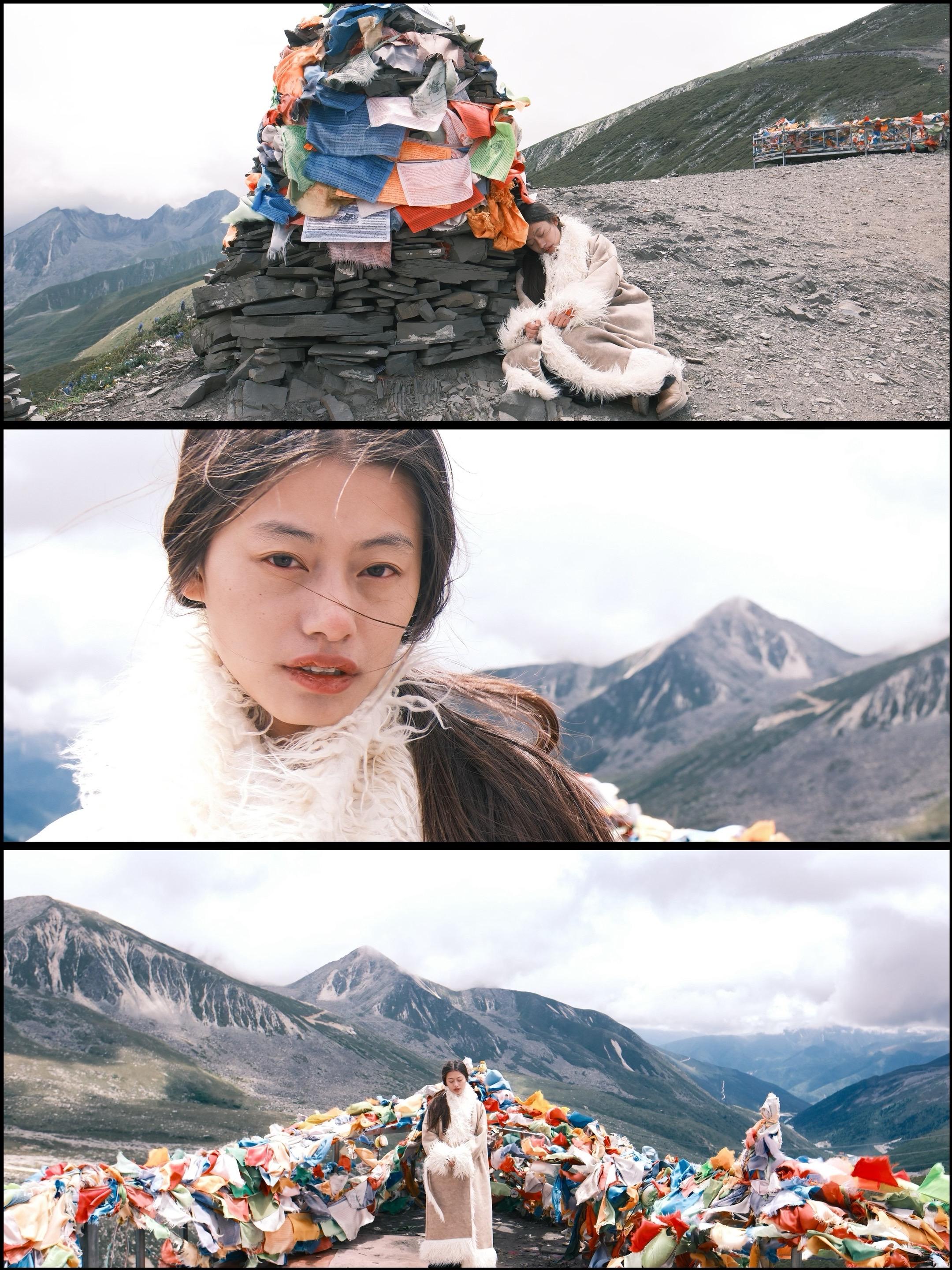 世上安得两全法 不负如来不负卿。在折多山被风吹麻的一组，拍照姿势已经全...