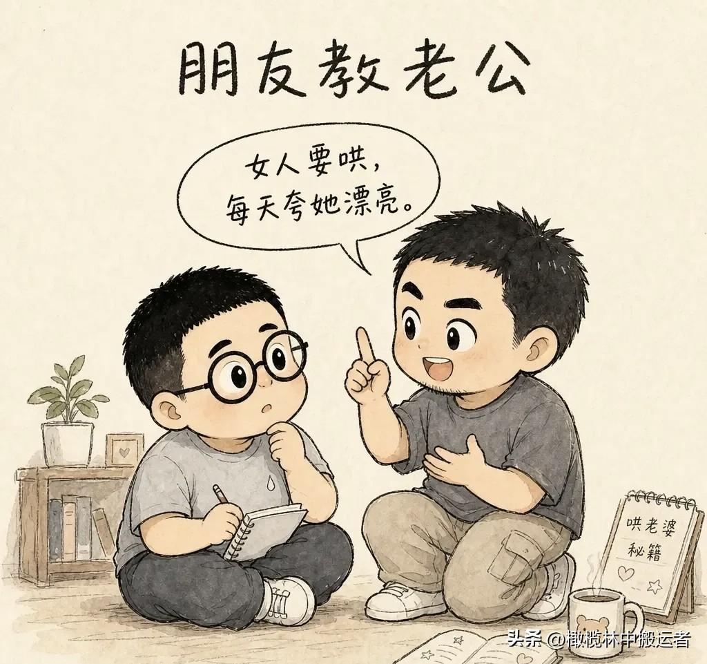 趣味漫画：朋友教老公：“女人要哄，每天夸她漂亮。”当晚老公就实践了：“老婆，你今