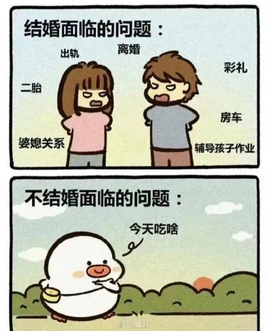 结婚面临的问题vs不结婚面临的问题 