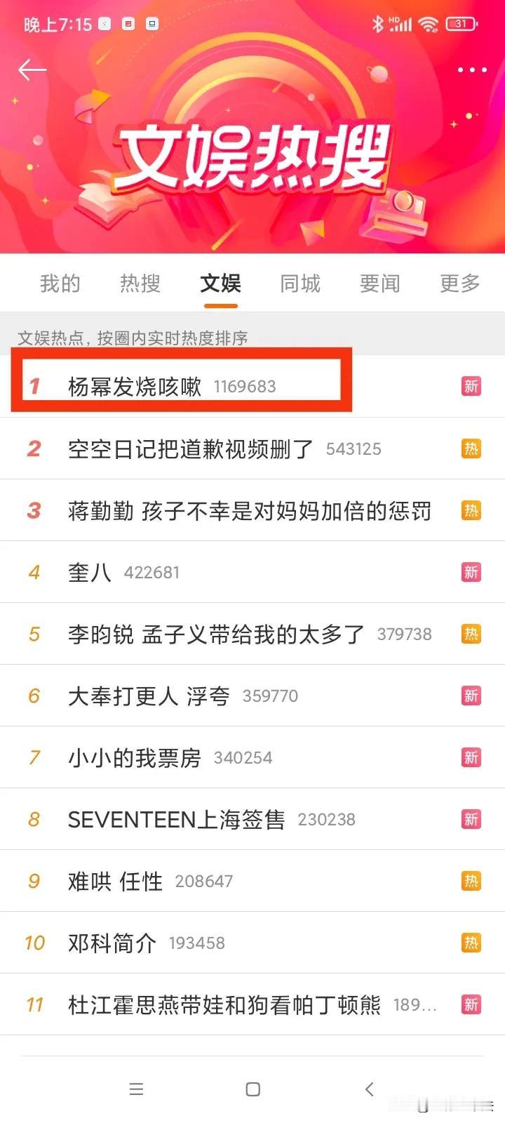 今天最尴尬的瓜，是杨幂的！

12月29日，杨幂发烧咳嗽瞬间冲上热搜榜12，点进