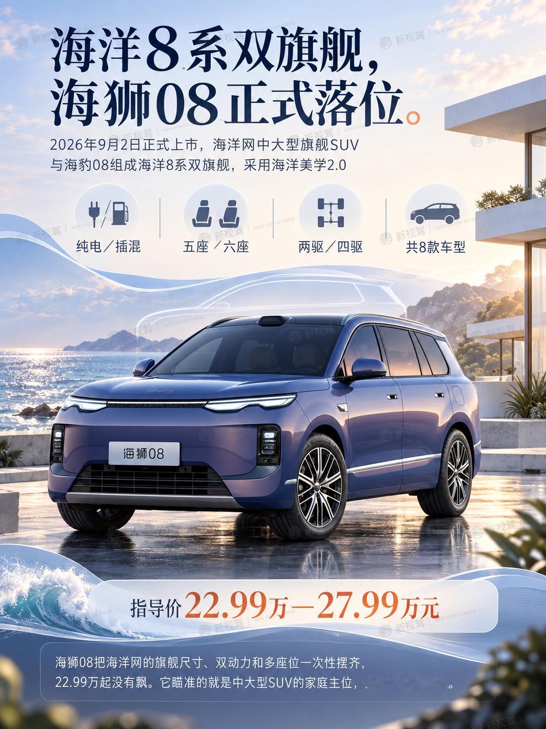 22.99万起就上旗舰SUV，海狮08让谁睡不着？
海狮08在2026年9月2日