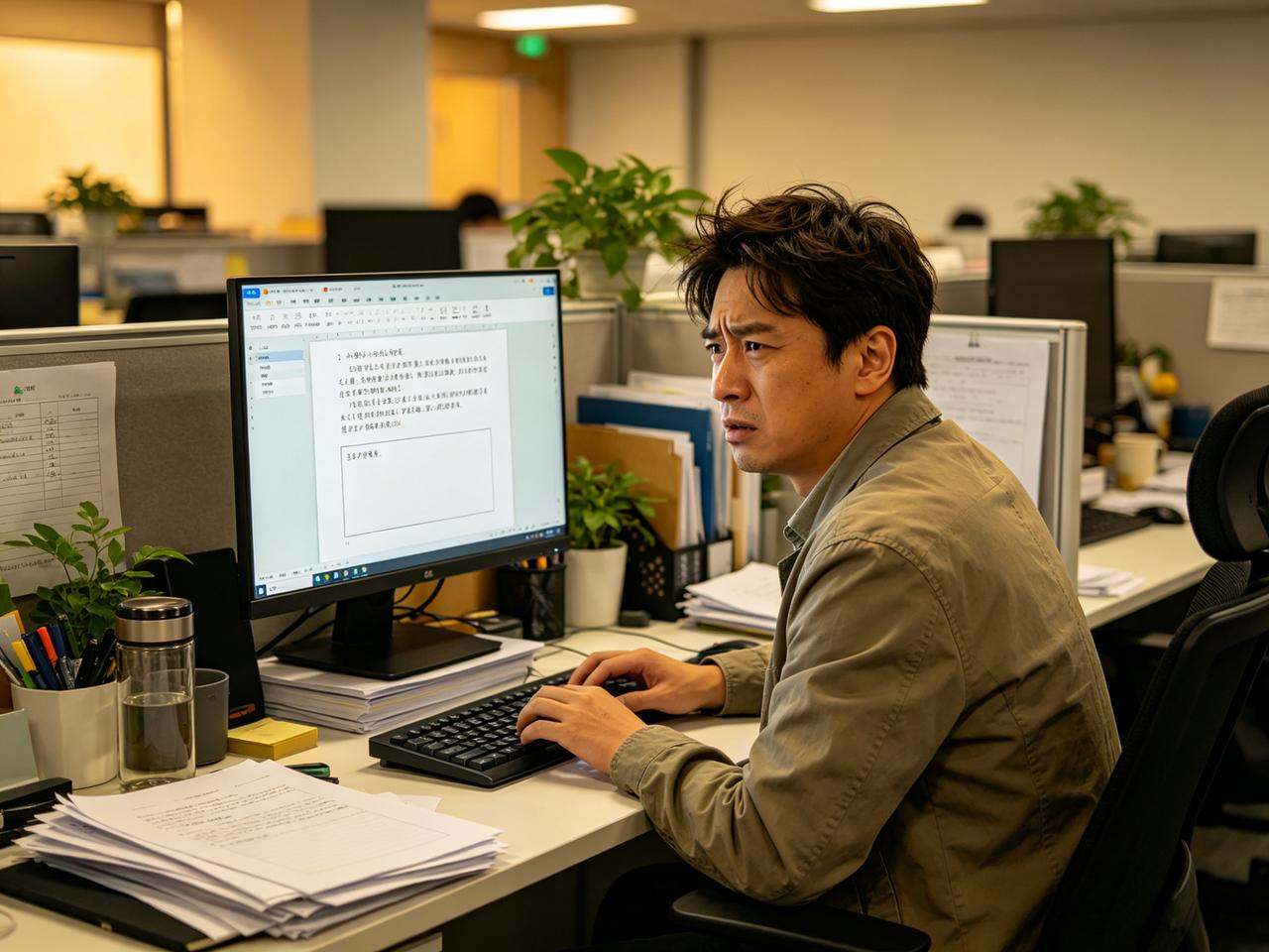 公司出了个新规定：每天下班必须写工作日志，至少50字，发部门群里。

老吴当天干