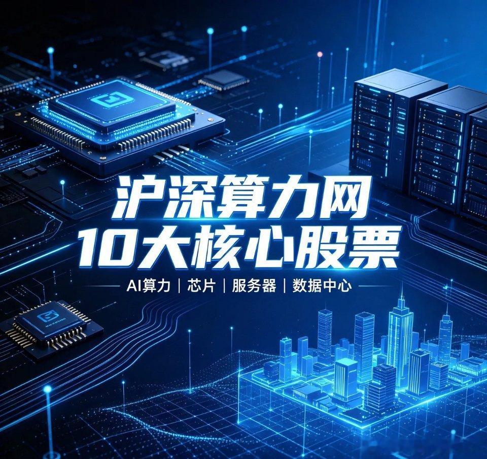 沪深算力网十大核心标的全梳理算力网络建设持续推进，从算力芯片、服务器、光通信、温