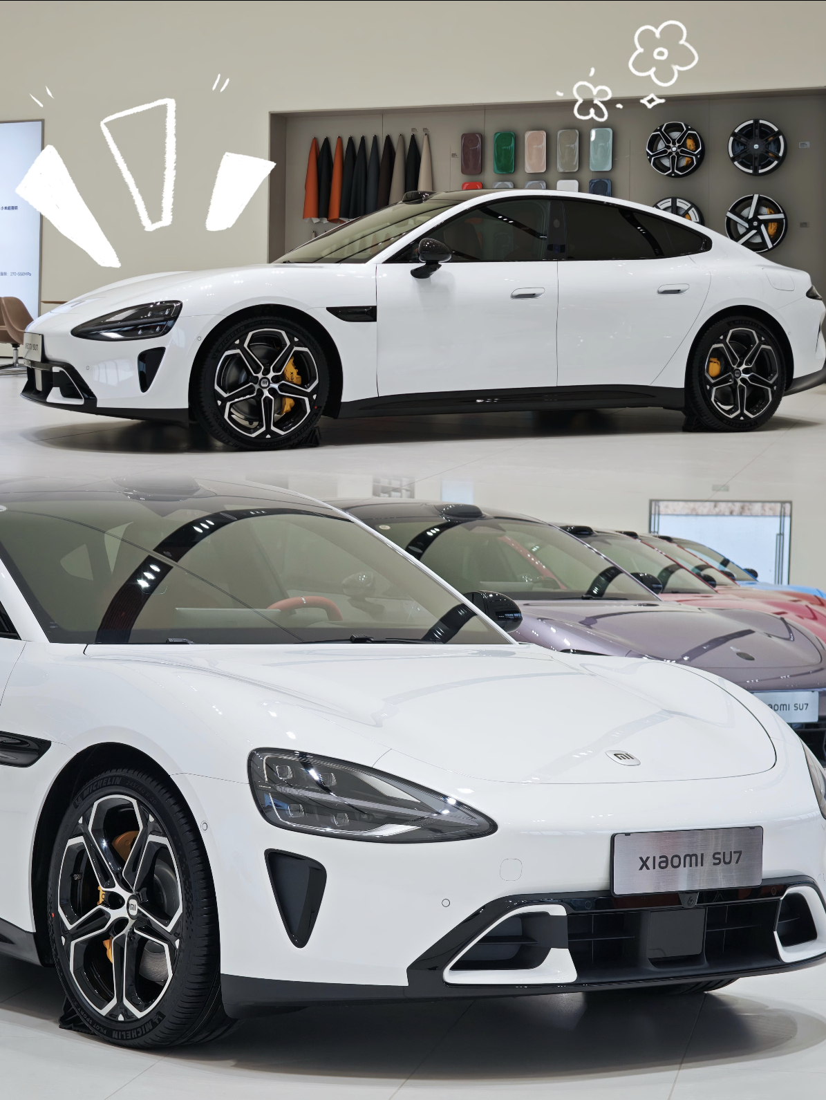 同样是白色，新一代SU7无论是车身质感还是车身姿态，都是同级别同价位极为领先的存