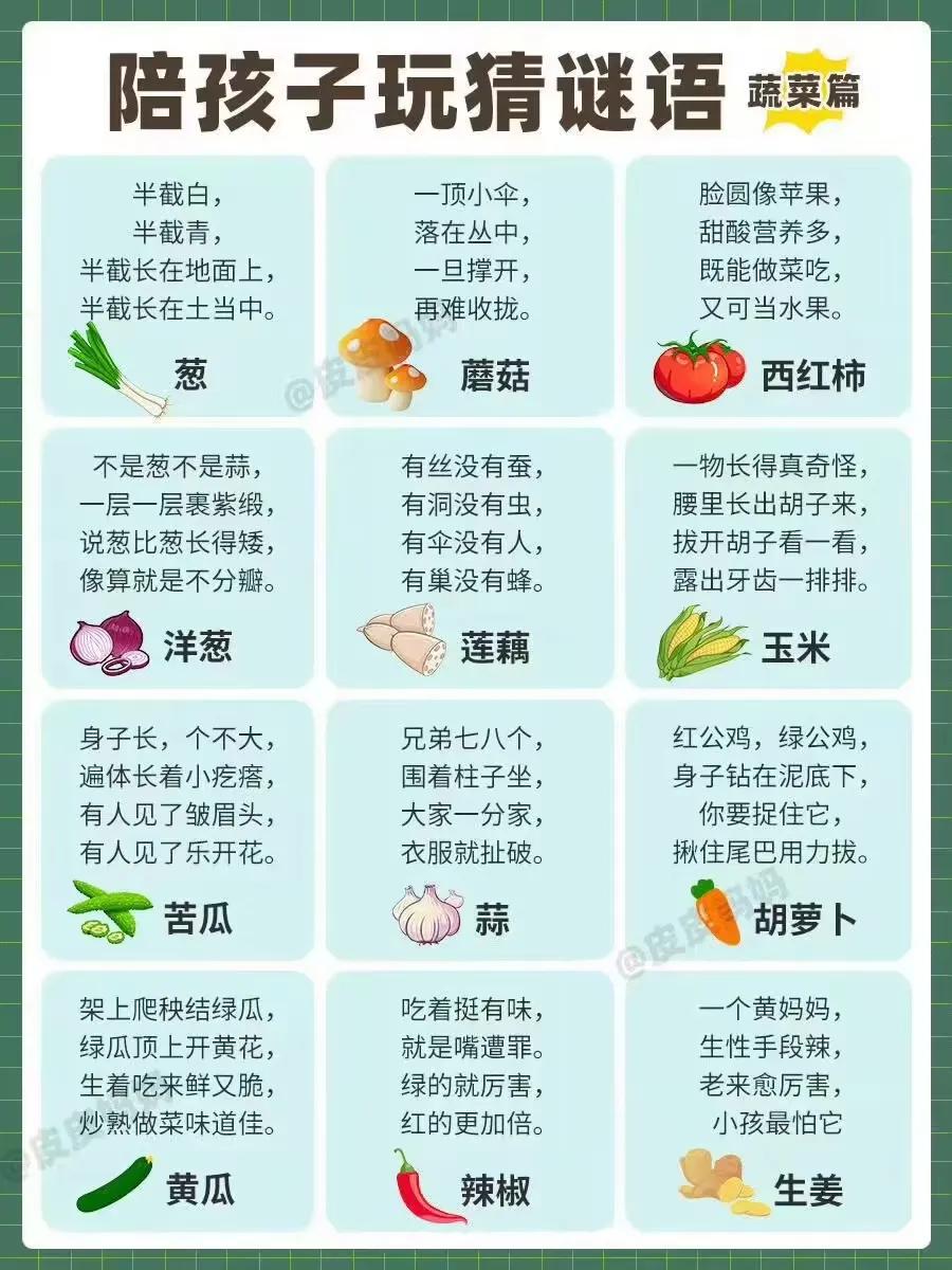 80个经典谜语，睡前陪孩子玩一玩，好玩又有意思，开发孩子思考力。 ​​​[灵光一