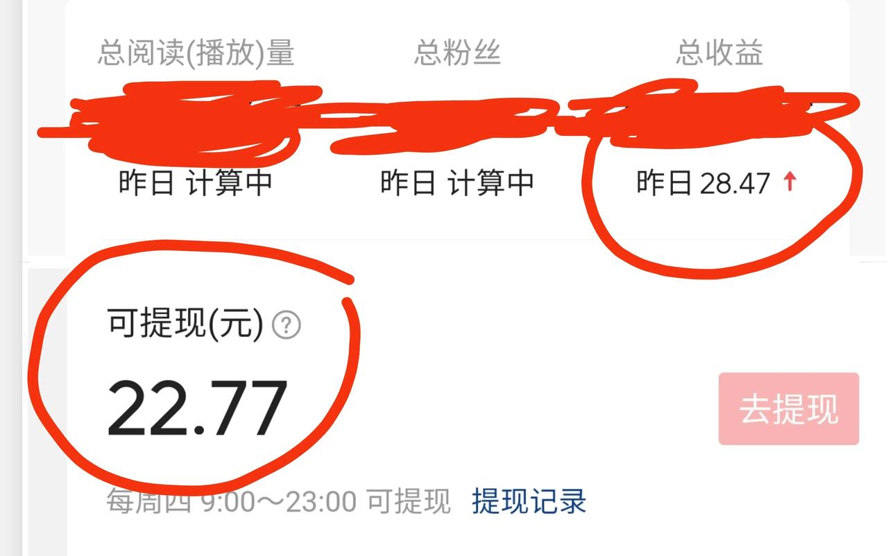 有没有哪位友友可以解答下，为什么收益那里显示28.47  提现哪里显示22.77