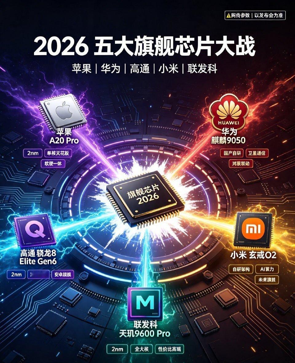 最强手机芯片要来了2026年秋季手机芯片市场迎来“大混战”，苹果A20 Pro、