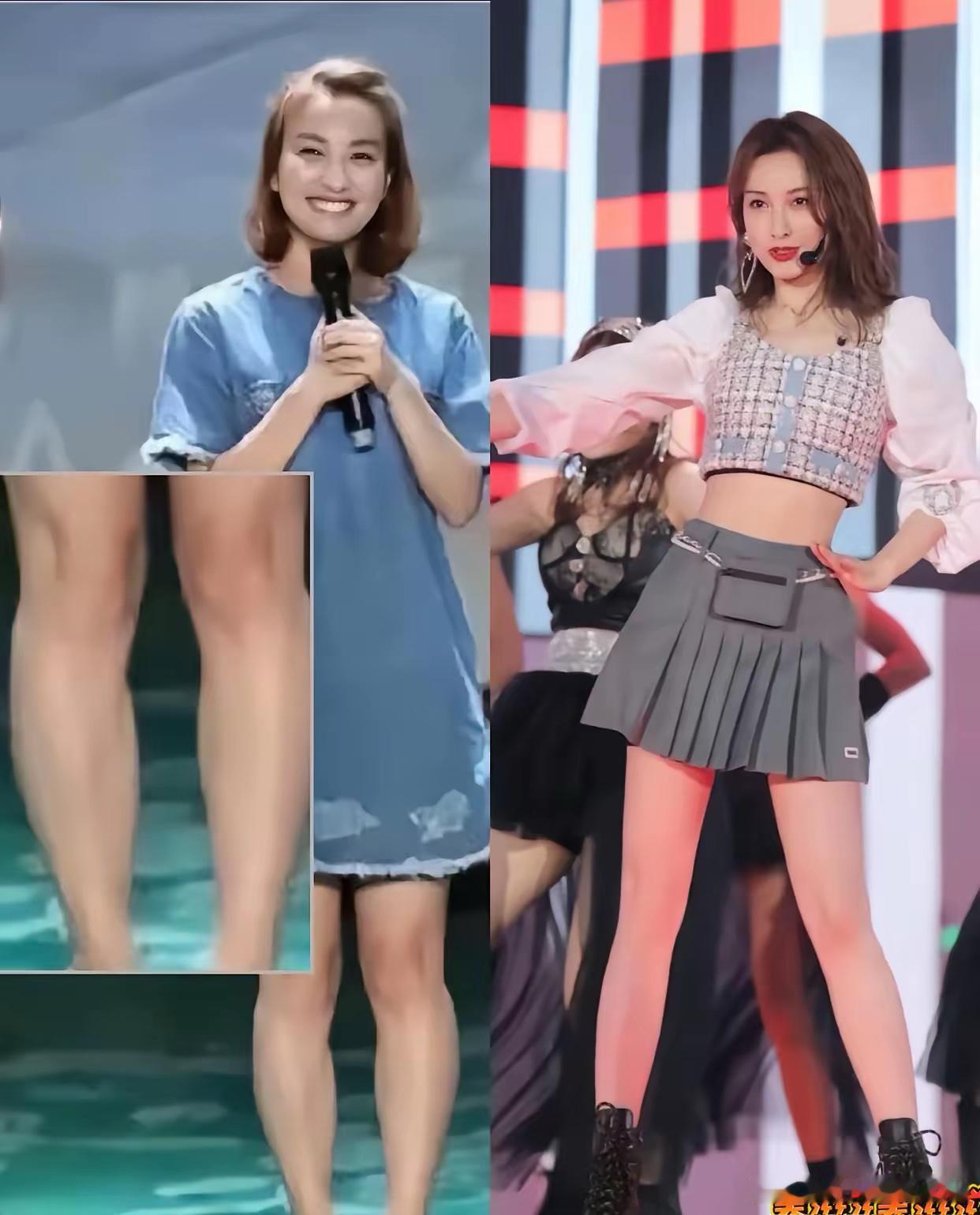 吴昕是越老越妖啊吴昕在腿上是真的下功夫了，以前小腿是肌肉腿，现在直接瘦成了腿精本