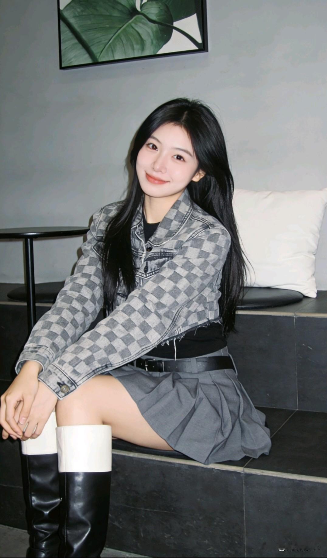 黑发如云，笑靥如花。