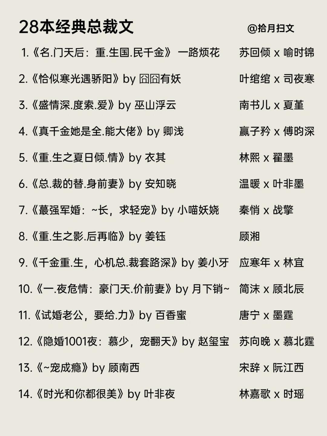 28本高质量总裁文‼️大佬霸道强势深情巨宠