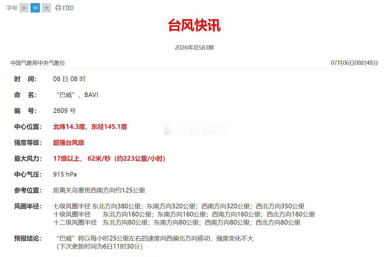 超强台风“巴威”路径调整！可能先登台湾、再登福建！影响福州的可能性加大 ​​​，