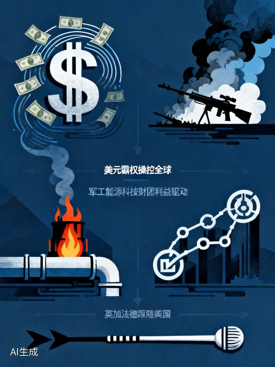 美国两党那如拉锯般的争斗，就像两头牛斗得难解难分、天昏地暗，实际上背后是四大财团