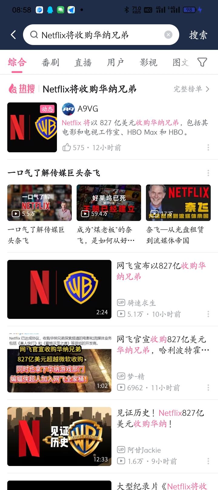 好莱坞变天!网飞大手笔收购华纳
Netfix网飞宣布以827亿美元收购华纳兄弟，