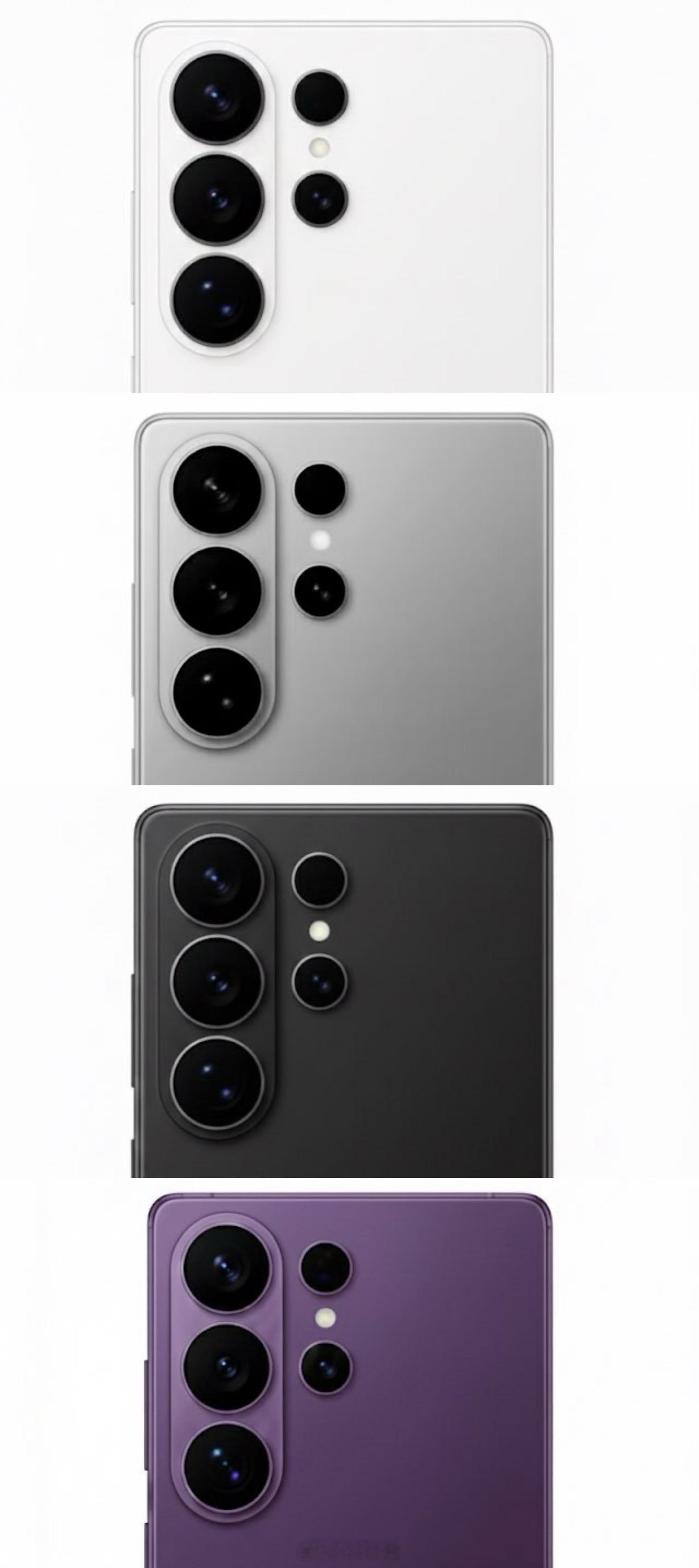 据说是三星Galaxy S26 Ultra配色，白色、灰色、黑色和紫色。我觉得灰