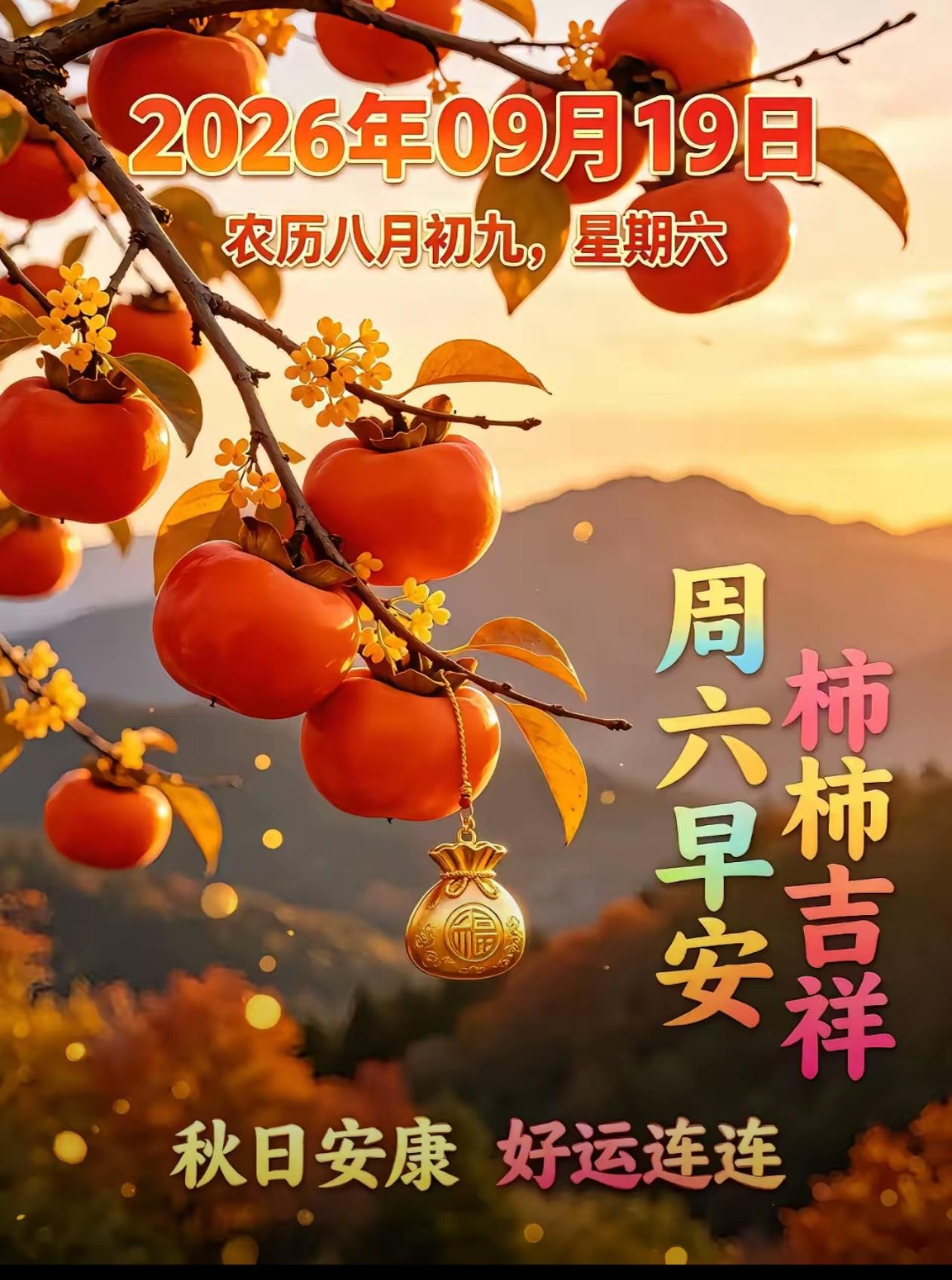 [福]2026./9月19日，秋意渐浓，岁月漫婉，好运常伴[福]

🍁🌸生活