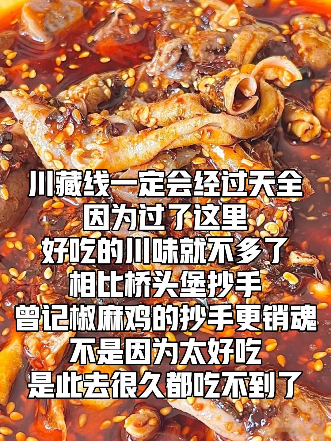 雅安美食推荐·曾记椒麻鸡天全是318川藏线的必经地，天全的椒麻鸡长得很像古蔺椒麻