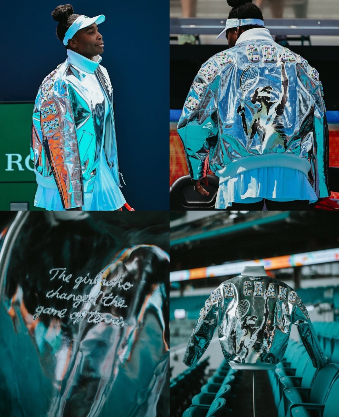 网球talking大会 维纳斯·威廉姆斯在迈阿密公开赛穿上🐊定制的夹克：“改变