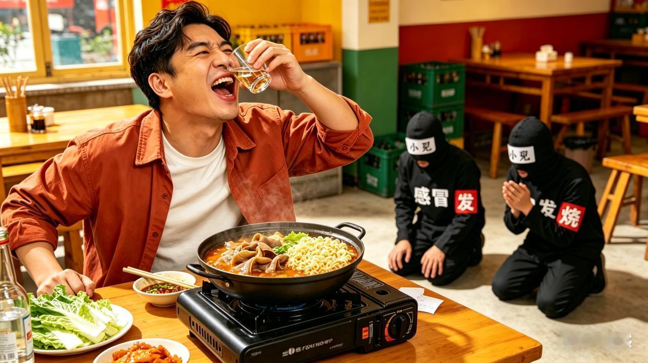 半斤羊肚半斤酒——感冒发烧赶紧溜！

我发烧了。
那天晚上，在超市里面买了一斤刚