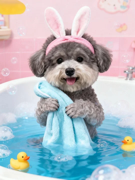 给这只灰狗洗澡那是又热又累又治愈
