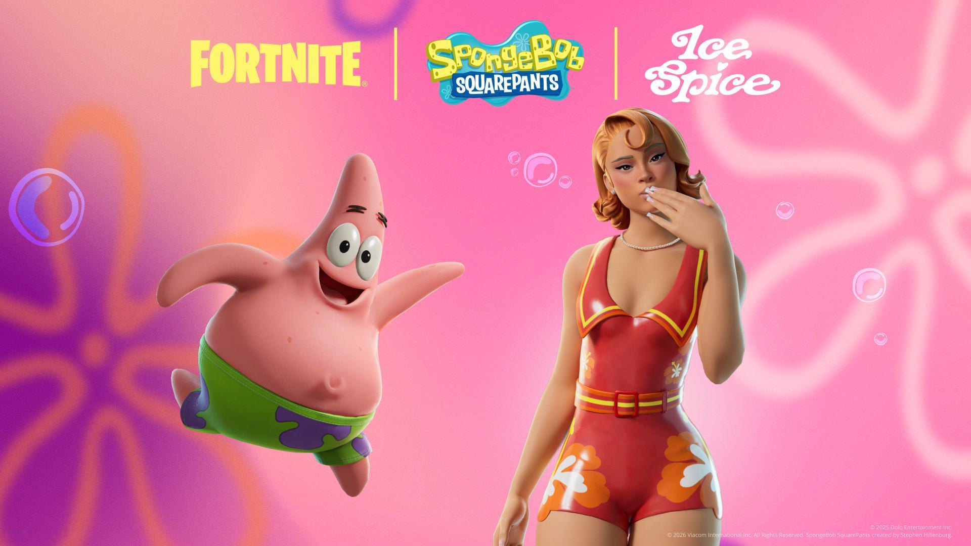 【新皮肤】Ice Spice X 派大星皮肤套装上架「Fortnite」游戏商店