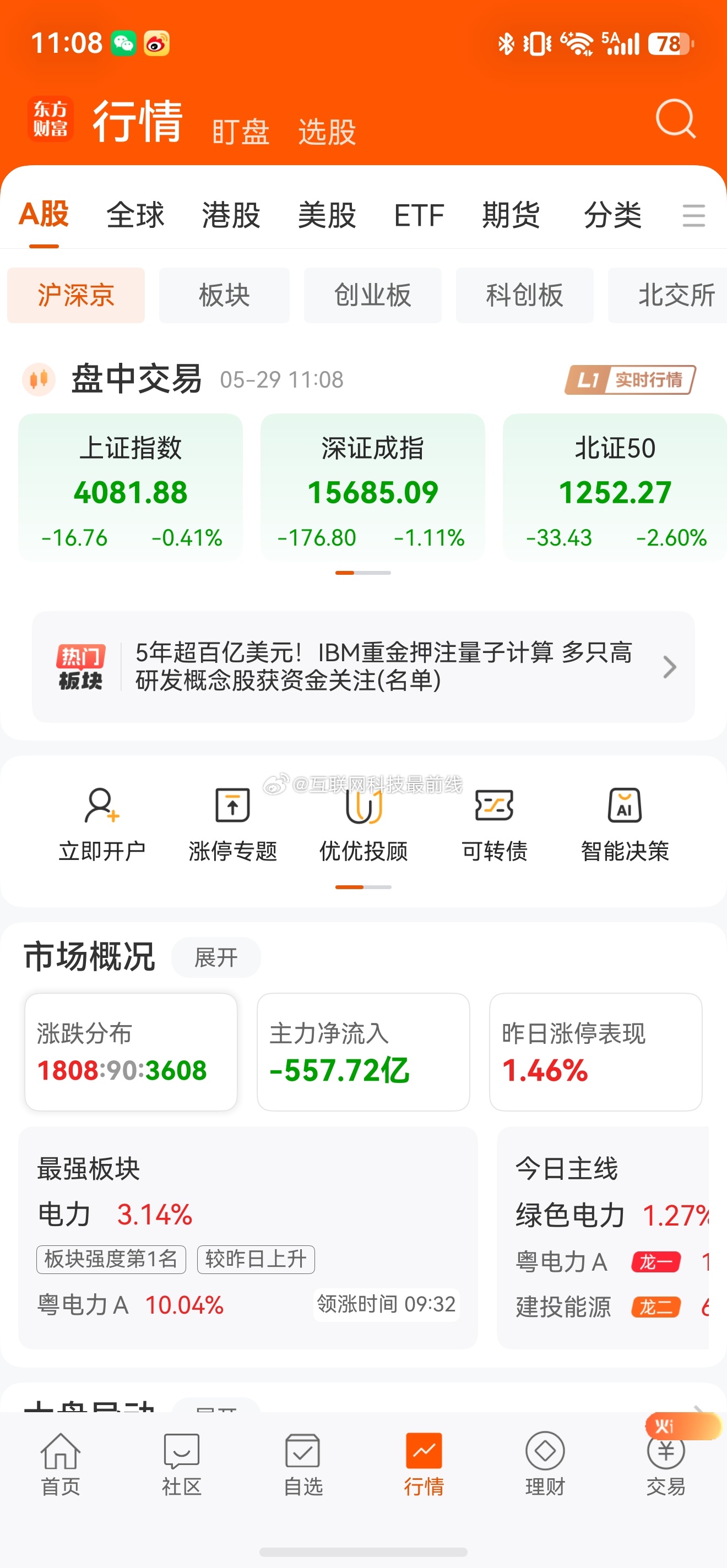 A股棒极了，今天叫做微跌对不？微跌16个点，昨天暴涨了4个点 