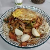 《素食斋》第51天
早餐基本没变样，
午餐还是特色面。
来来回回这些天，
我怎么