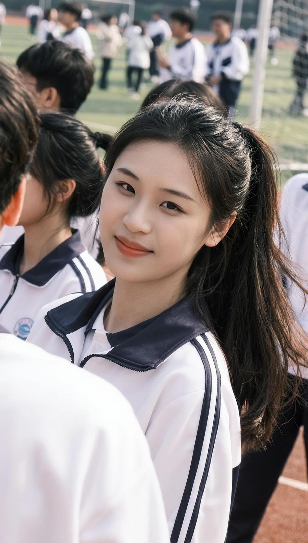 青春的校园里，阳光洒在操场上，映衬着白衣黑裙的纯净。镜头定格的瞬间，仿佛时间也停