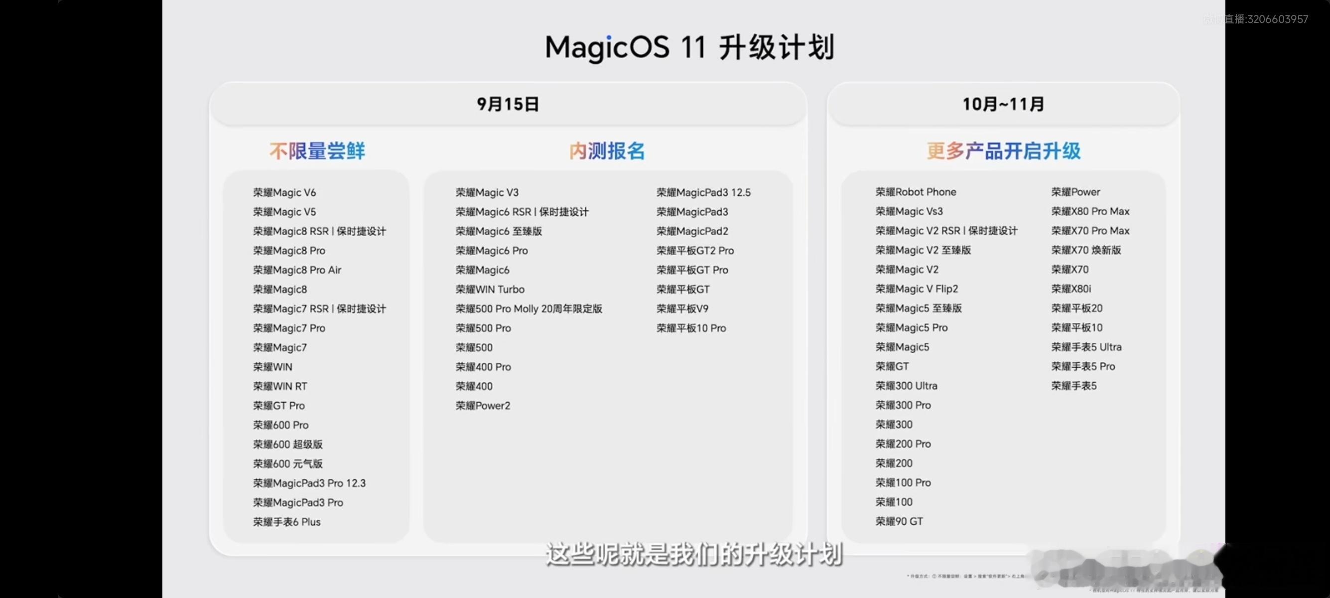 荣耀MagicOS11升级计划来了，看看有你的机型在吗？ ​​​