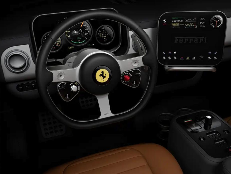 法拉利首款纯电车定名Luce，而且内饰也发布了，复古怀旧风格，大家的电动车都往科