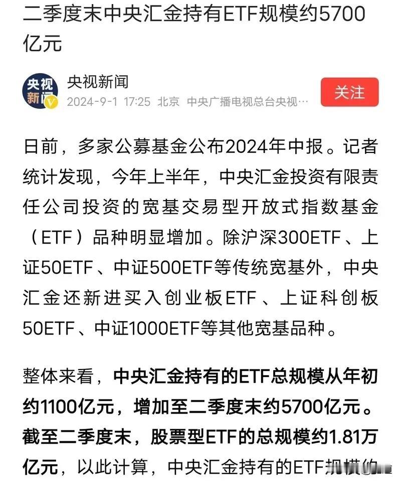 国家队二季度买的ETF总额5700多亿了，市场底部还不知道在哪里？买不完，根本买