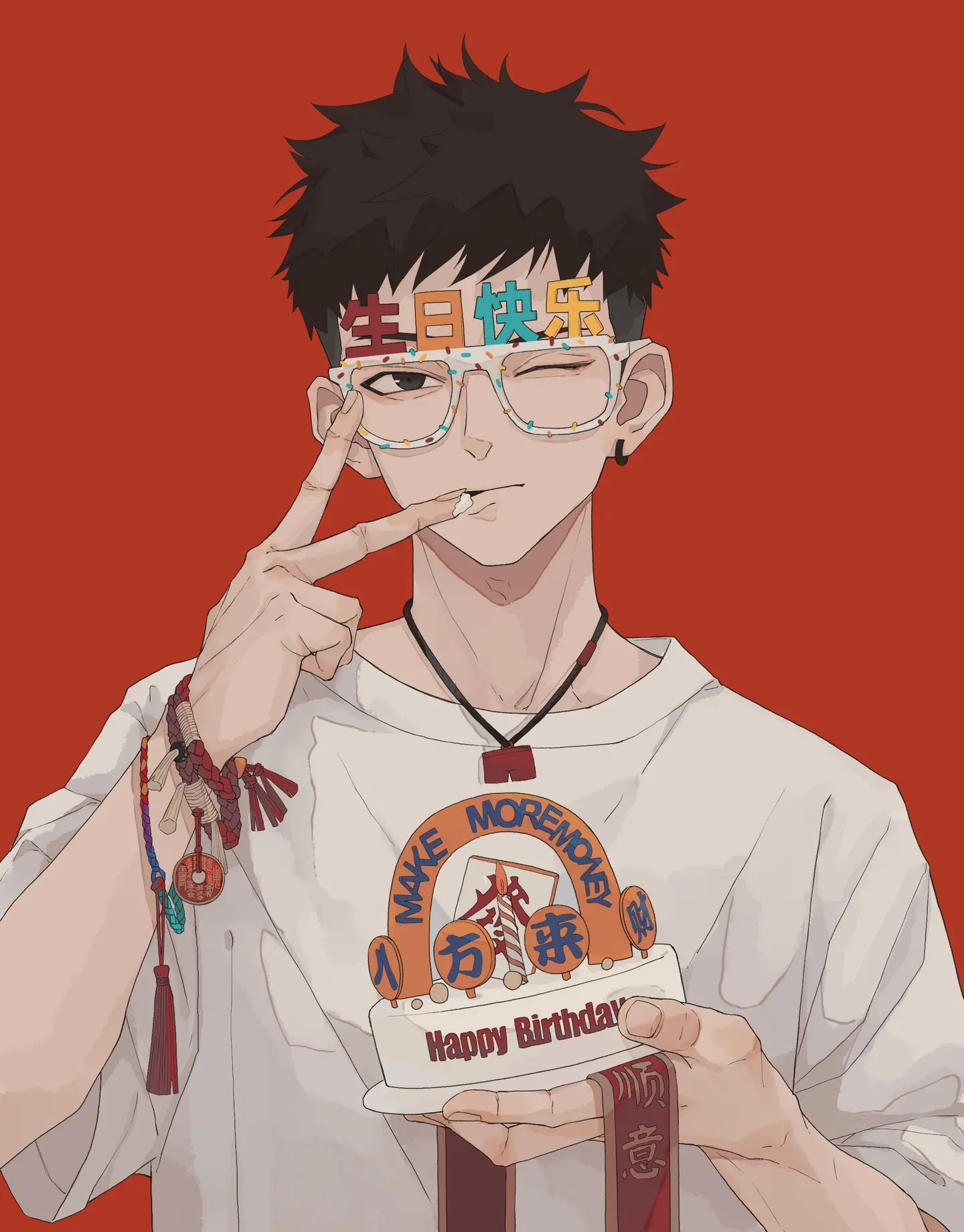 生日快乐🎂。粗一点的手串是朋友送的，细一点的是小侄女送我的生日礼物...