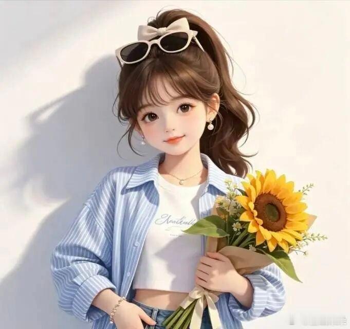 WeChat卡通萌妹可爱头像 