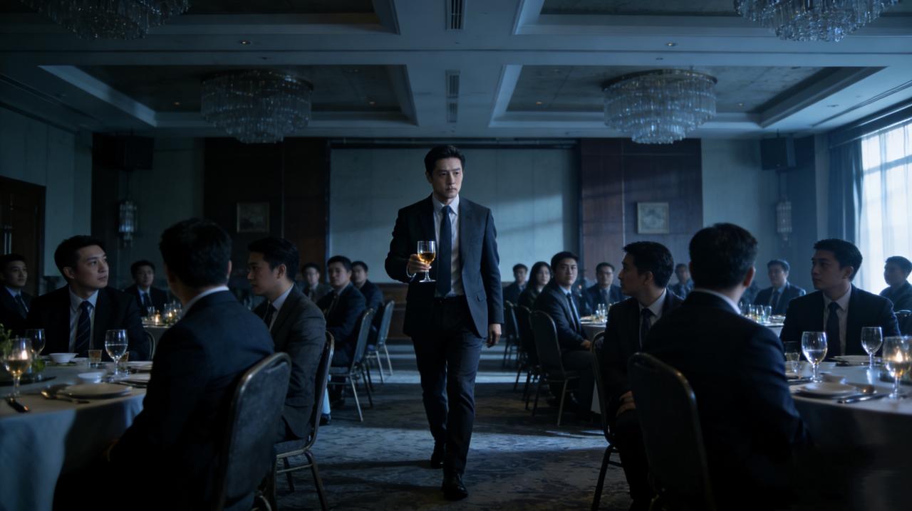 上个月公司聚餐，领导端着酒杯过来：“小张，这杯我干了，你随意。”
全场鸦雀无声。