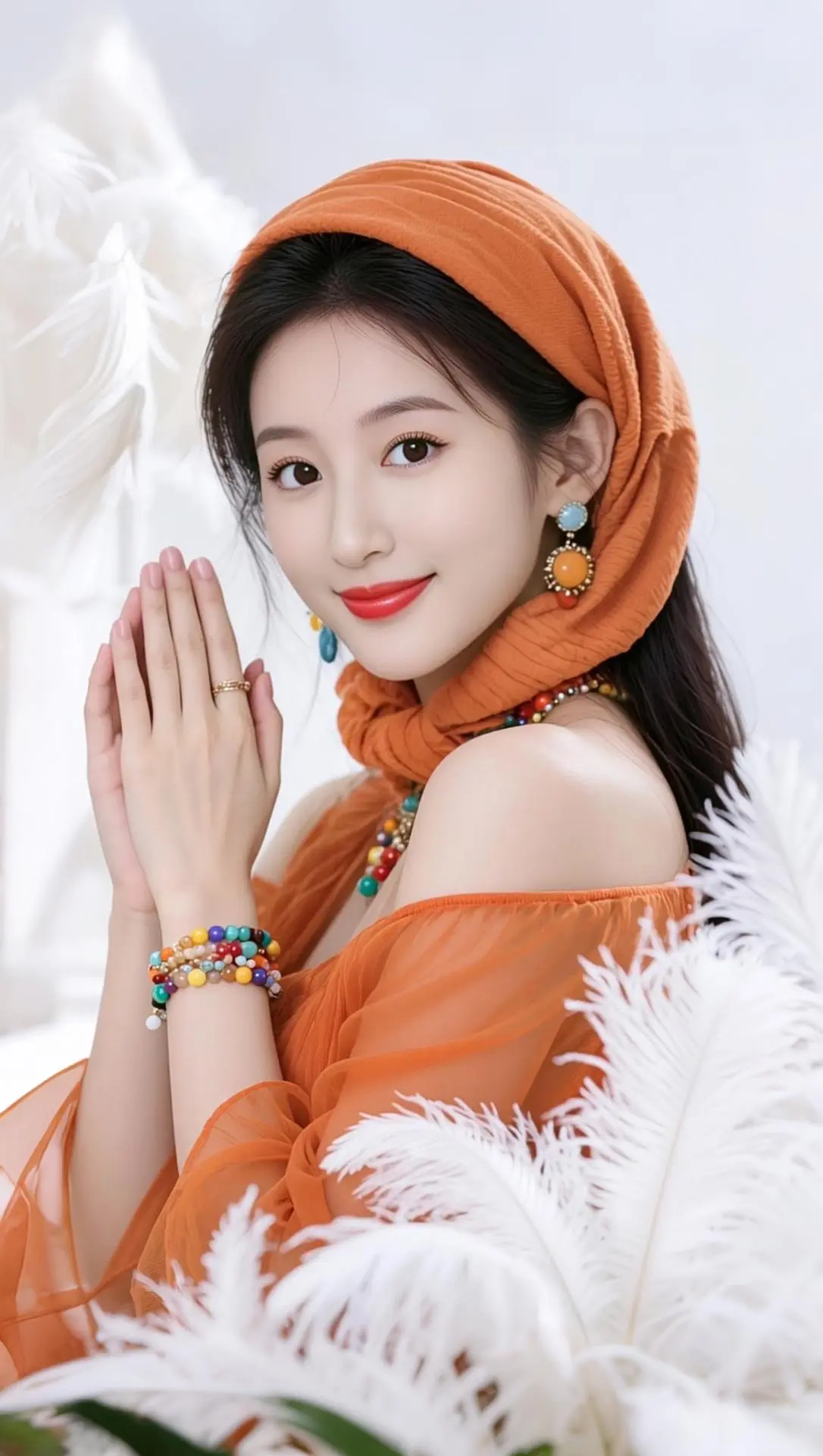 AI羽毛时尚写真 随变ai随便玩