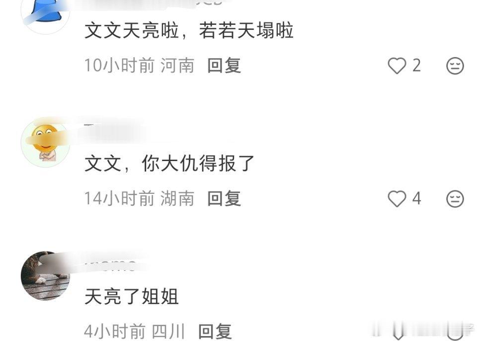 九成美 文文滕泽文的评论区，清一色的天亮了。 