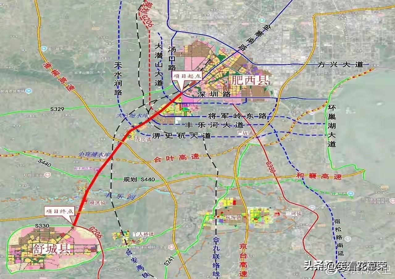 合肥往周边县城，城市布局，全程快速化无红绿灯道路！
25年，合肥到六安的全程快速