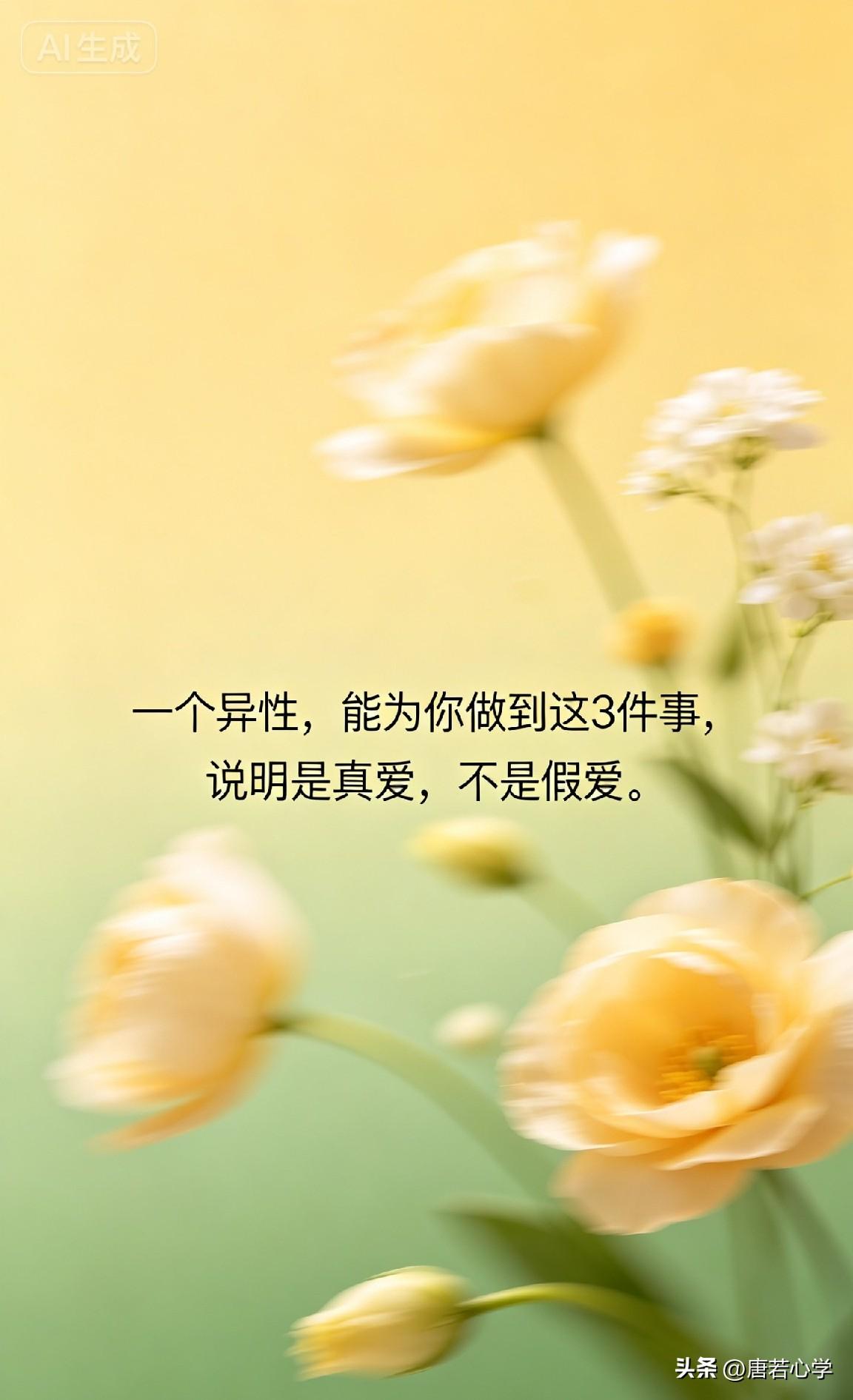 一个异性，能为你做到这3件事，说明是真爱，不是假爱。

我们早已过了耳听爱情的年