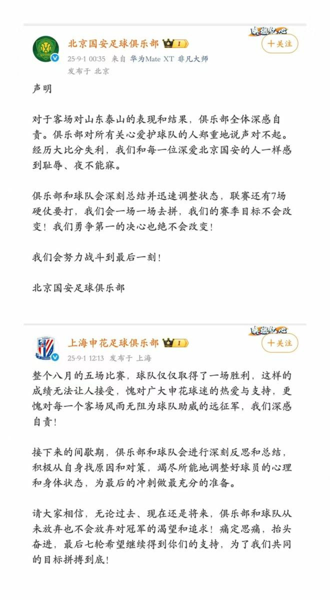 北京国安就大比分失利致歉上海申花进行深刻反思总结  王刚和张玉宁发起猛攻的同一时