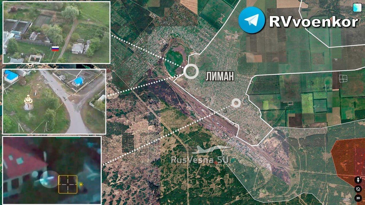 俄军正缓慢而坚定地推进。针对红利曼（Krasny Liman）的攻势如下：
“西