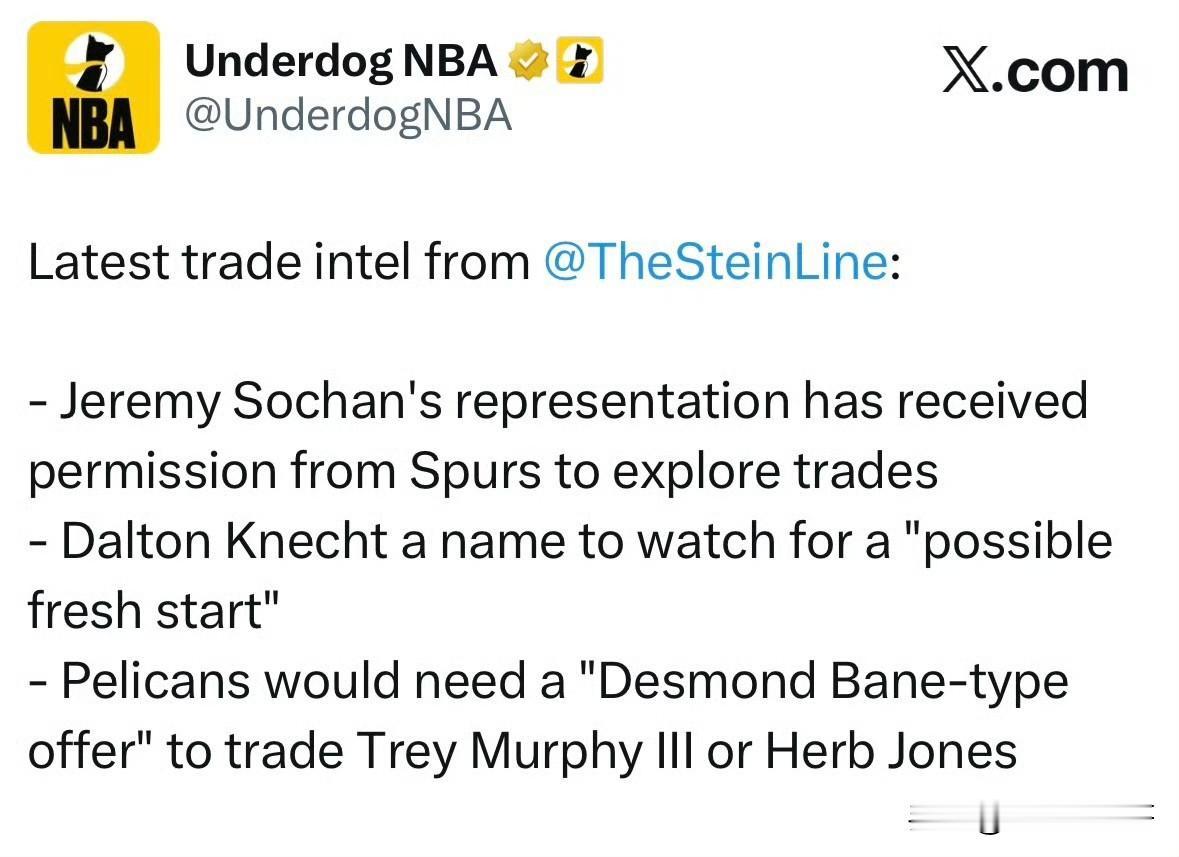 简直是疯了！！！鹈鹕脑洞大开，对墨菲和琼斯的要价曝光！

根据记者Marc St