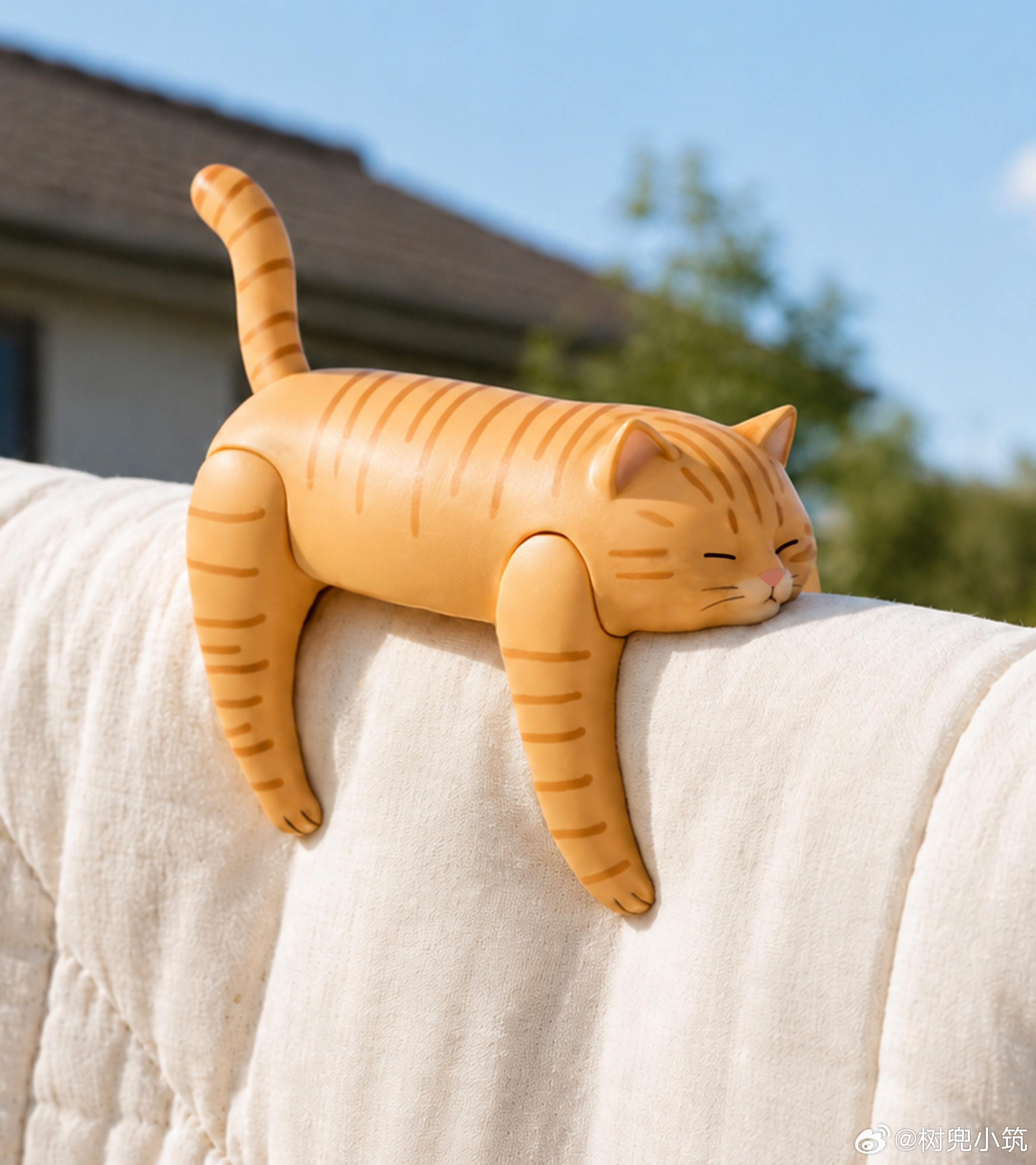 【 让猫在被子上睡觉的被夹子🐈 】日本发明家いしかわかずや的作品。 