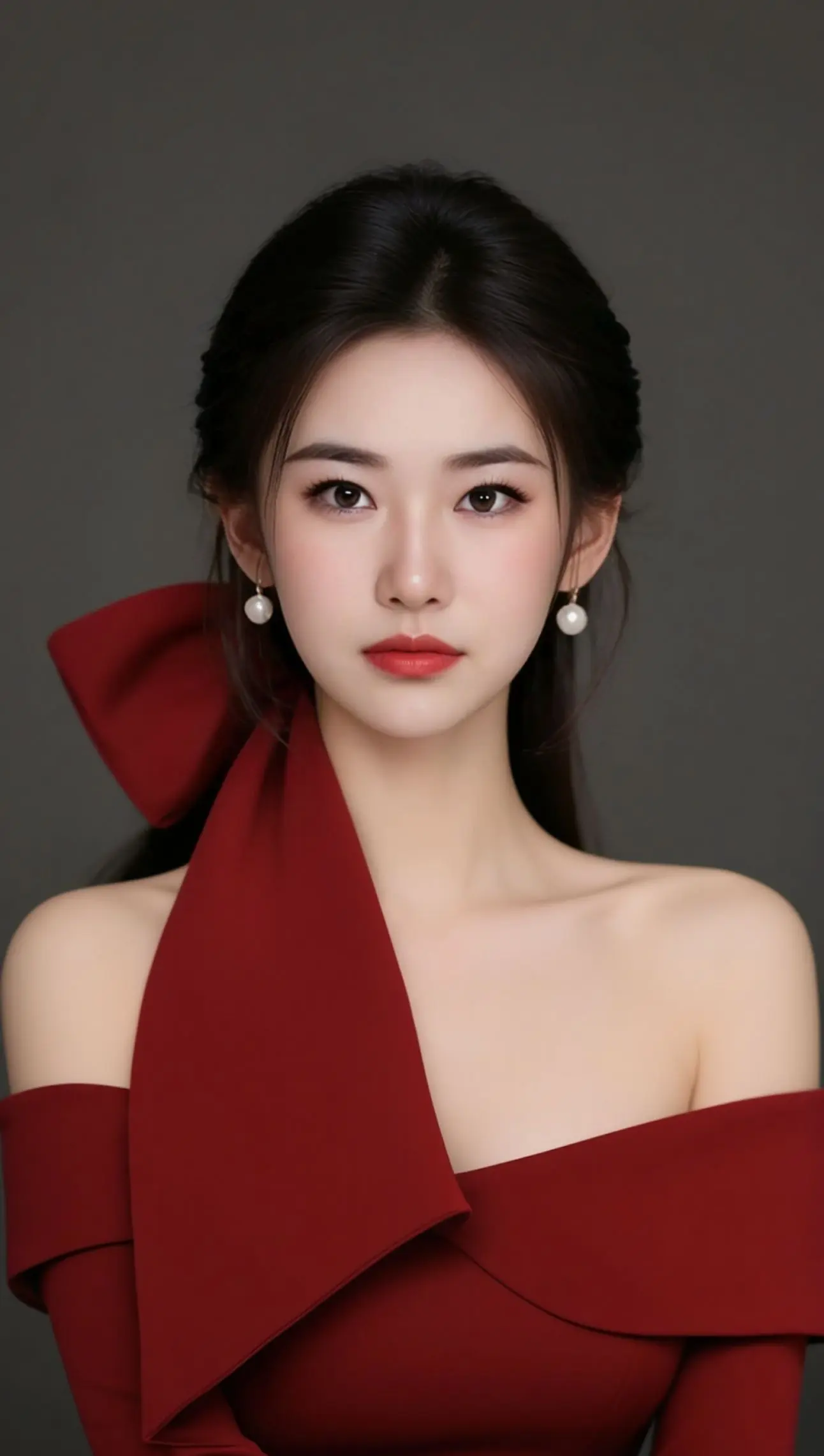 AI酒红气质写真 ai创作