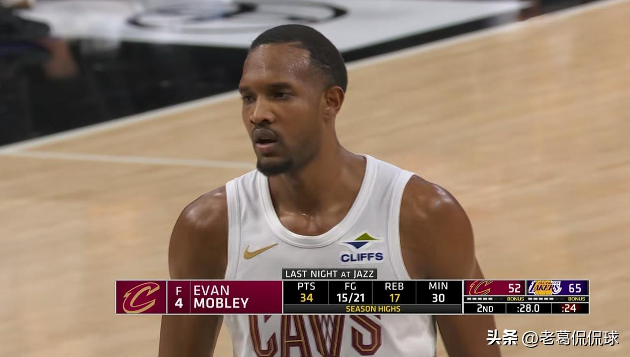 骑士球星莫布里真是太黯淡无光了！在今天骑士客场以113：127输给湖人的比赛中，