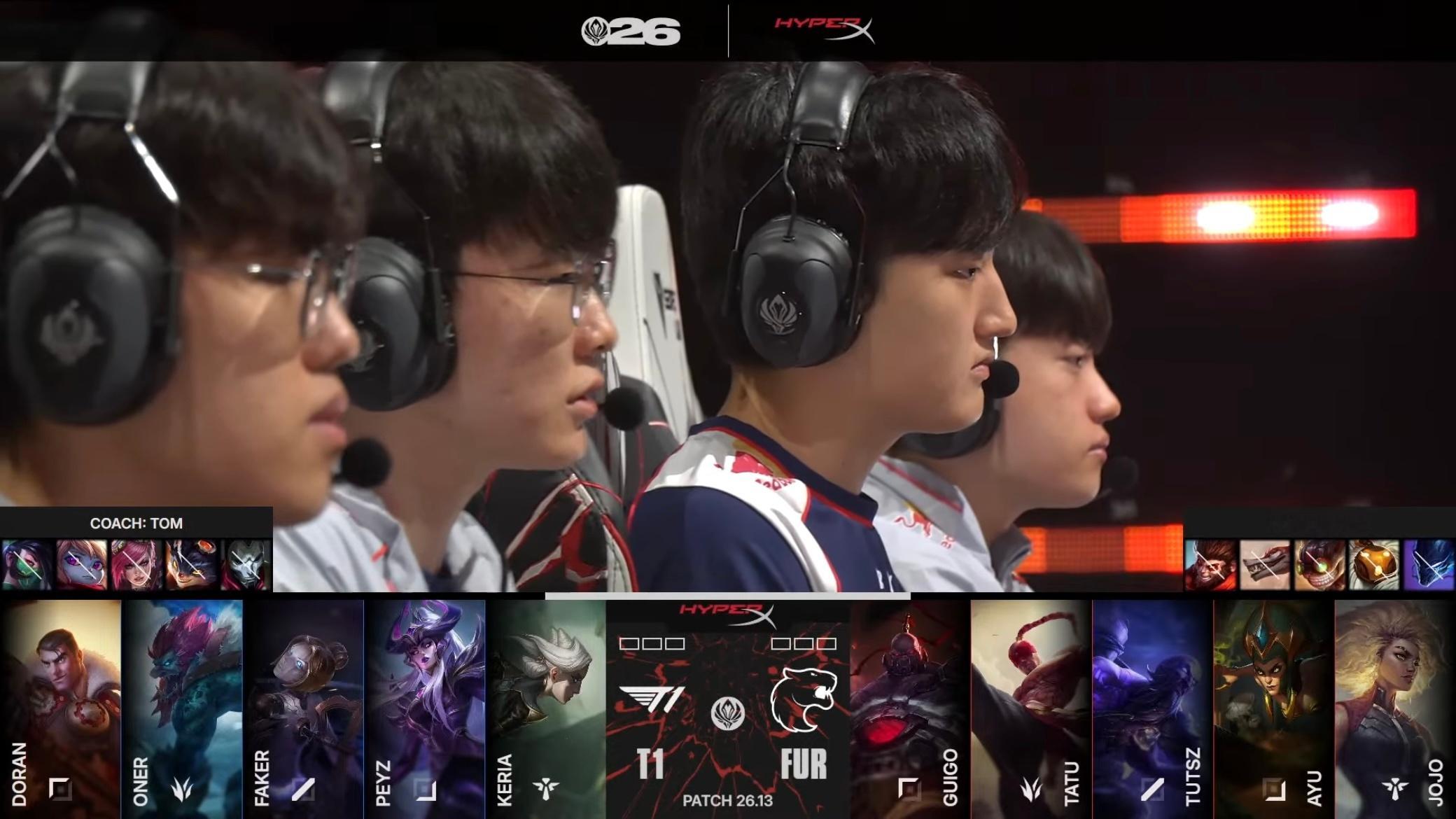 【2026MSI 】 GAME 01 vs FUR第一局BP如下T1T1LOL