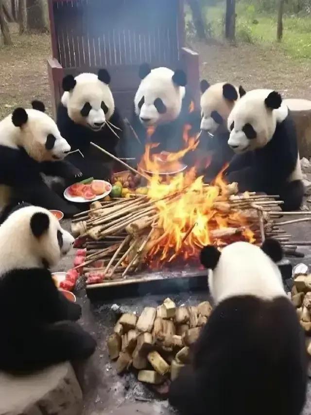 假如熊猫吃烧烤