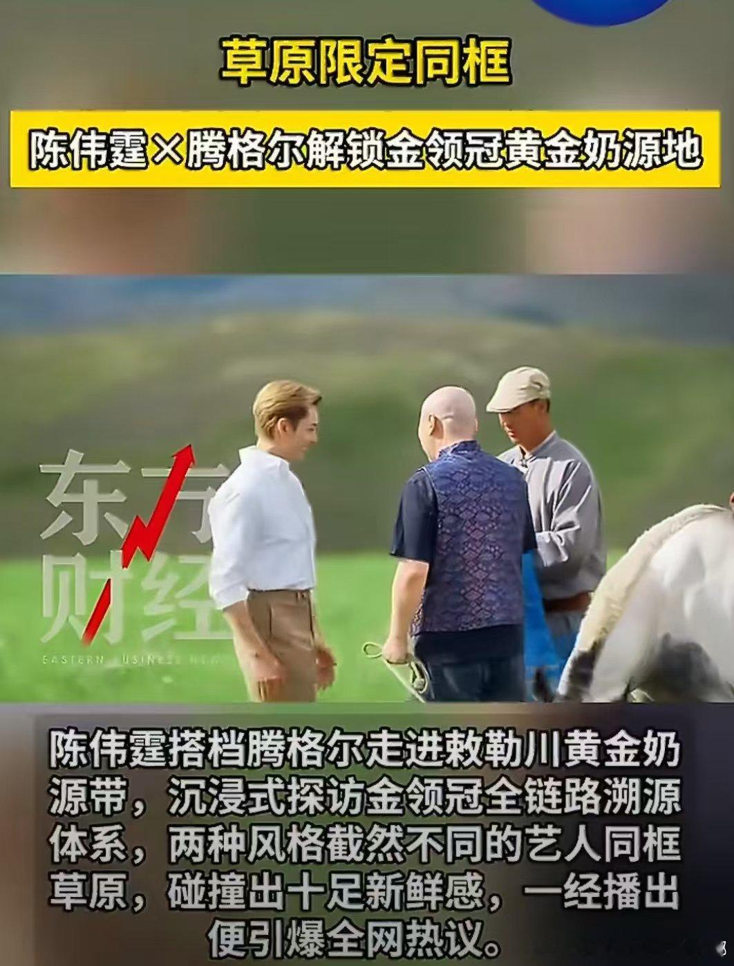 陈伟霆腾格尔草原同框 这波草原限定组合真的选得挺巧，一个自带草原本土情怀，一个自