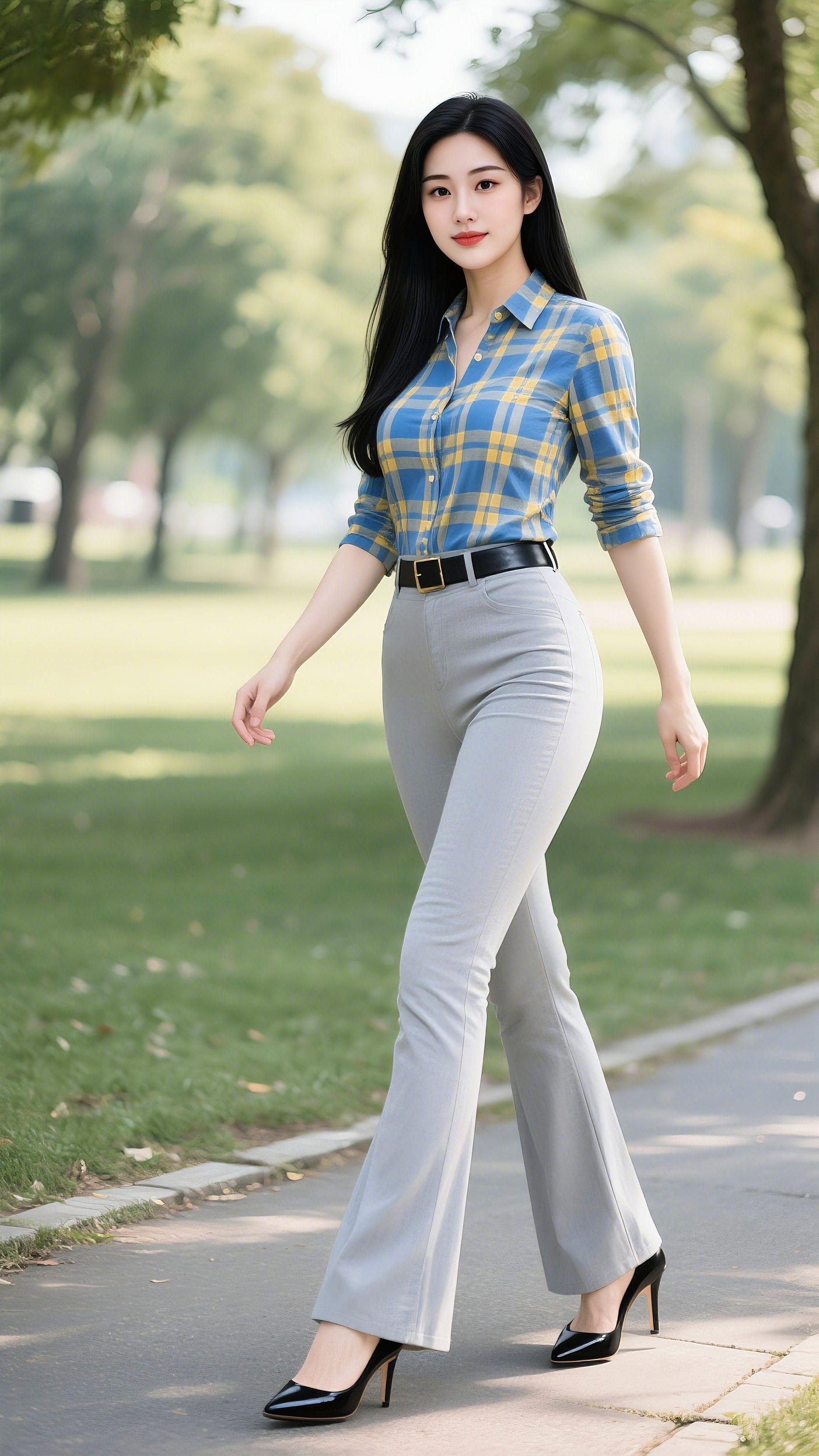 职场穿搭的松弛感，藏在公园的微风里