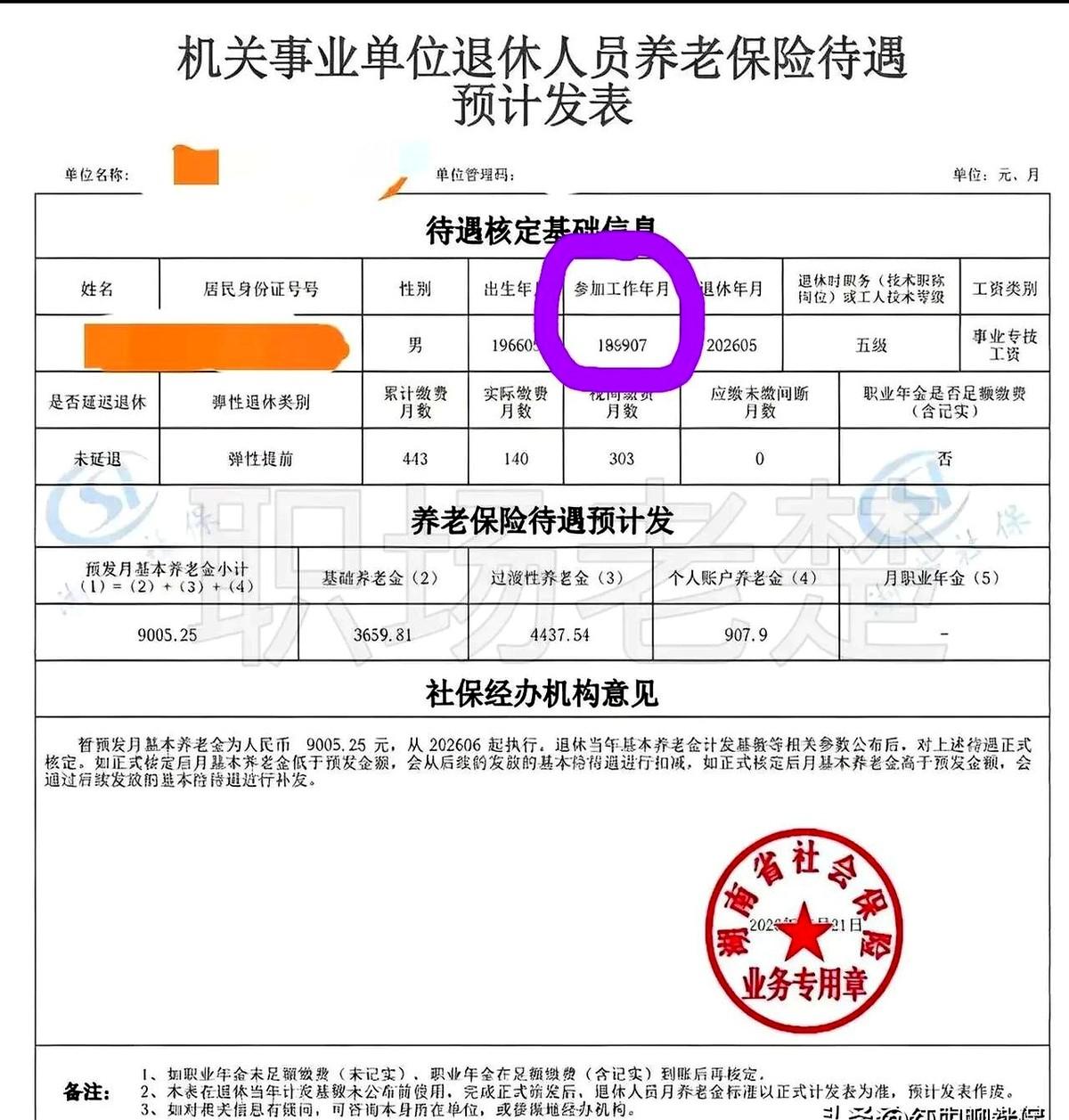 这是网上流传的一张湖南省机关事业单位退休人员养老保险预计发表。
一看到这张养老金